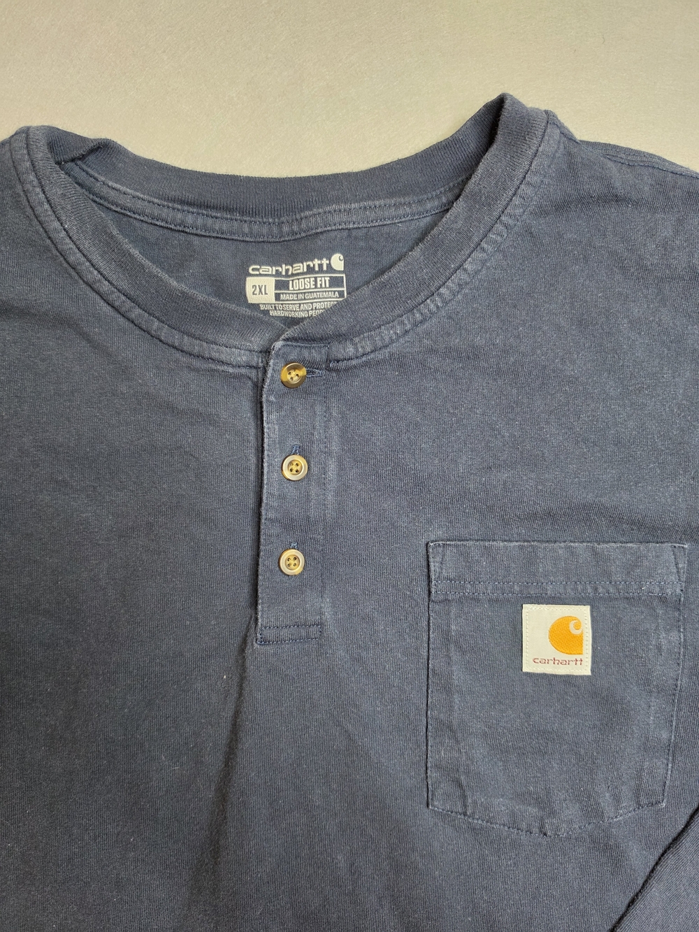 Carhartt Men's Navy Henley Pocket T-Shirt